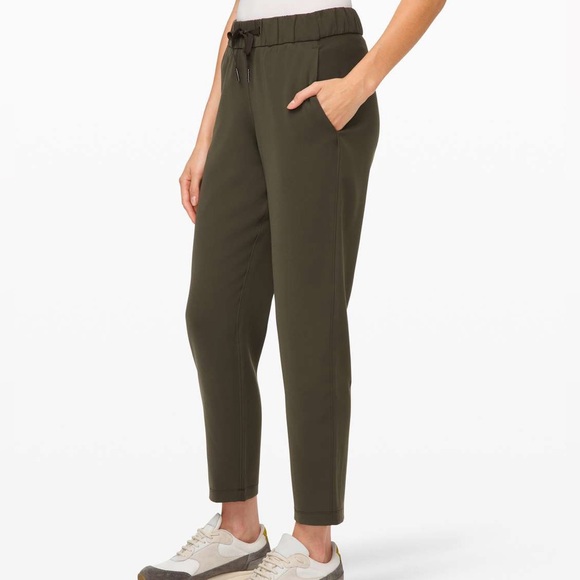 Lululemon Women’s Size 4 On the Fly 7/8 Pant Woven Dark Olive - Picture 2 of 14